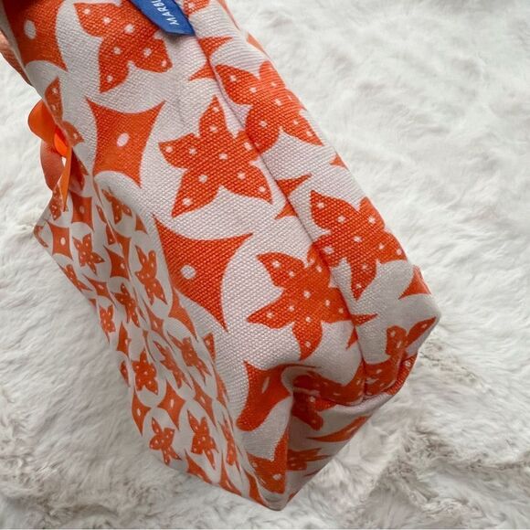 Starfish Canvas Mini Tote Bag Orange White Seaside Design Beach Preppy Purse - Picture 5 of 12